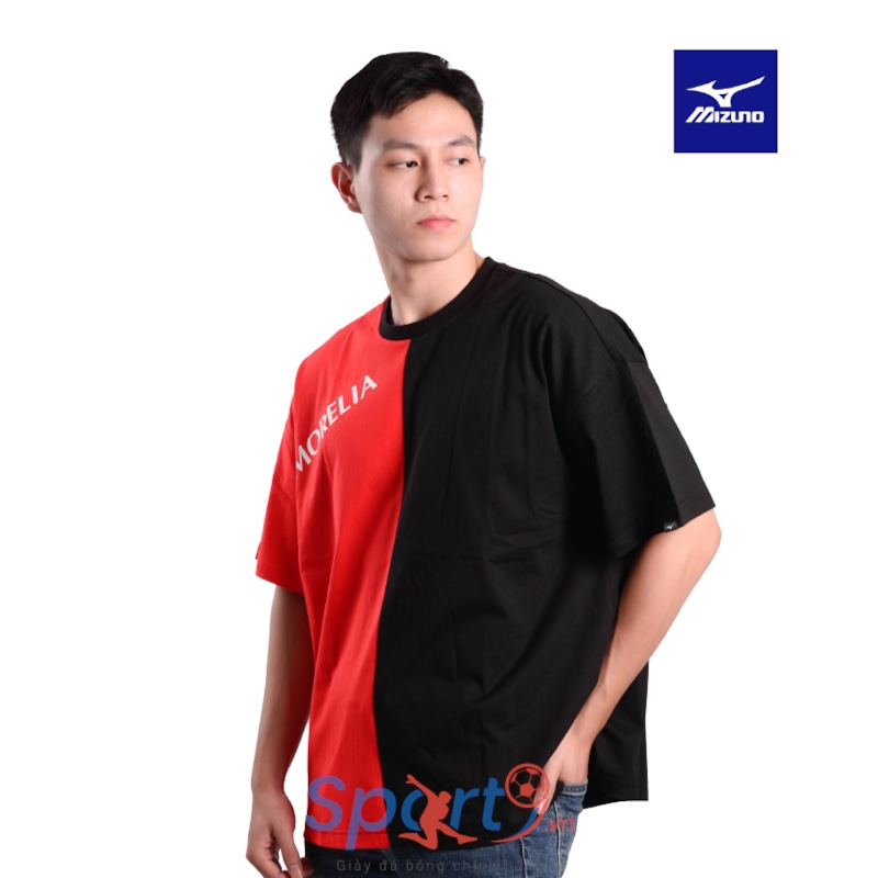 MIZUNO ÁO THỂ THAO T-SHIRT NAM DUO TONE OVERSIZED ĐEN